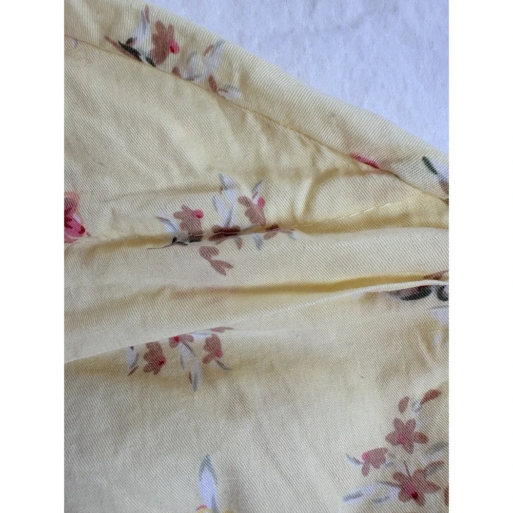 Boppy Pillow Replacement Cover Yellow Cotton With Pink Flowers Zipper‎ Closure